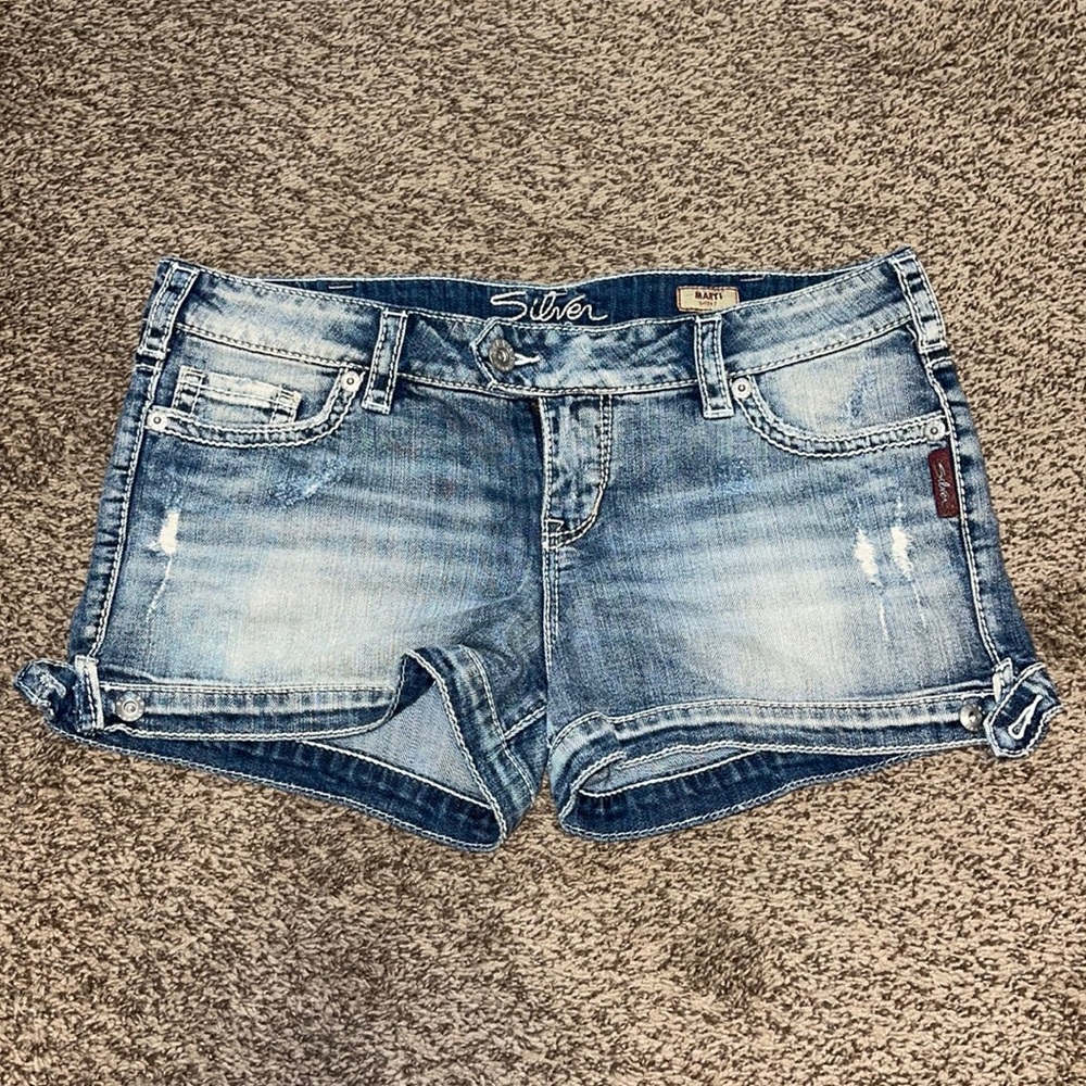 Women’s Silver Jean Shorts